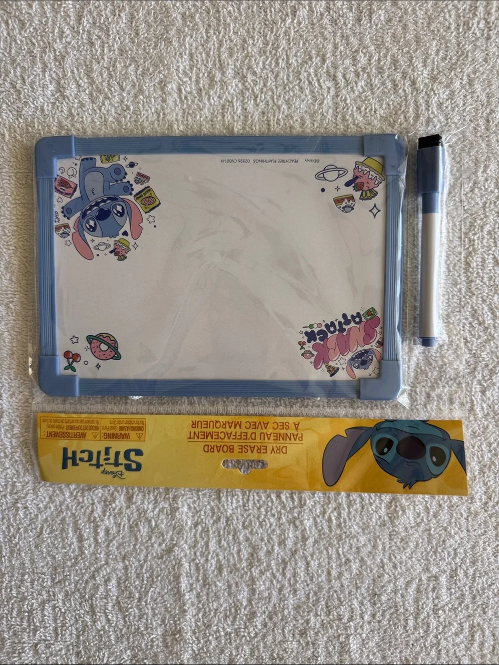 Disney Stitch Blue Dry Erase Board with Marker